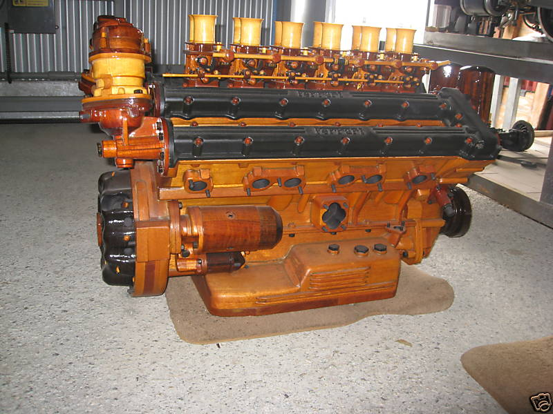 Illustration for article titled Amazing Hand-Built Wooden Ferrari Engine On eBay